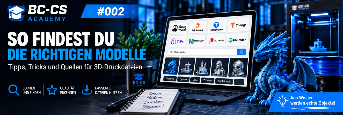 BC-CS Academy #002 – So findest du 2026 die richtigen 3D-Druckmodelle